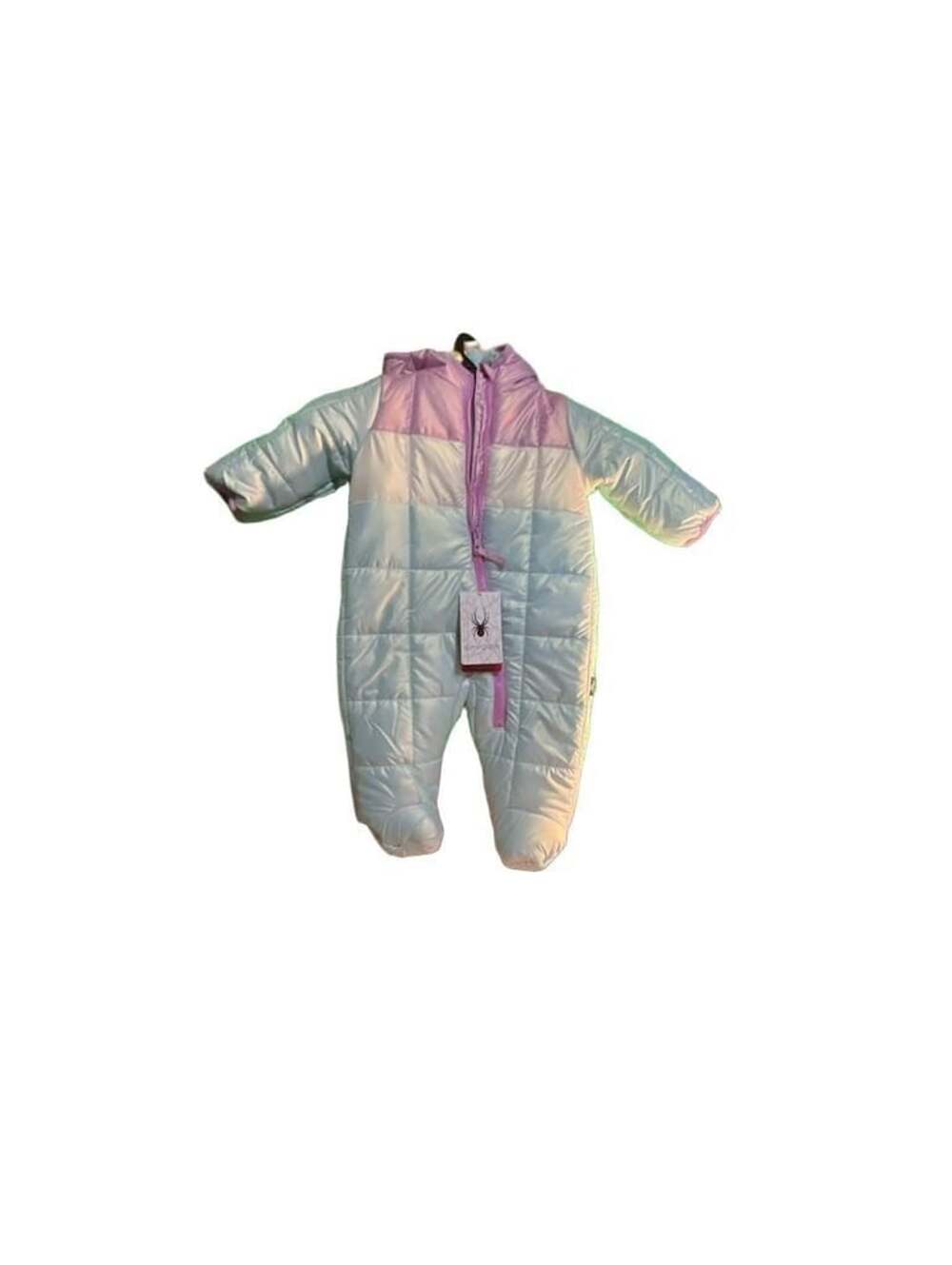 Spyder Girls Infant Aqua Puffer Hooded Snowsuit Size 6/9M